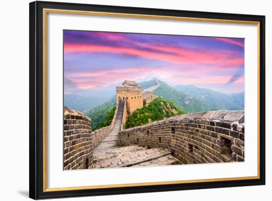 Great Wall of China at the Jinshanling Section.-SeanPavonePhoto-Framed Photographic Print