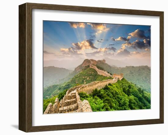 Great Wall of China at the Jinshanling Section-Sean Pavone-Framed Photographic Print