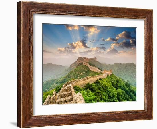 Great Wall of China at the Jinshanling Section-Sean Pavone-Framed Photographic Print