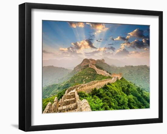 Great Wall of China at the Jinshanling Section-Sean Pavone-Framed Photographic Print