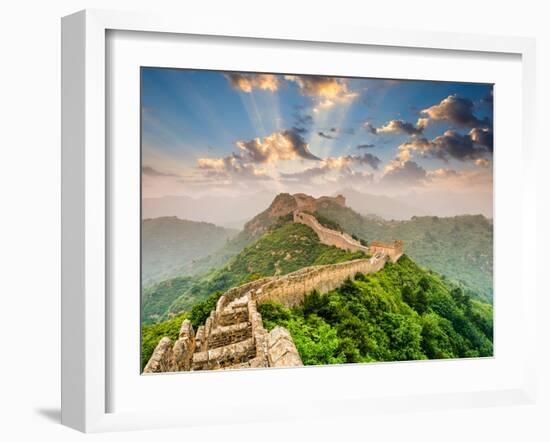 Great Wall of China at the Jinshanling Section-Sean Pavone-Framed Photographic Print