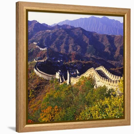 Great Wall Of China Autumn-Charles Bowman-Framed Stretched Canvas