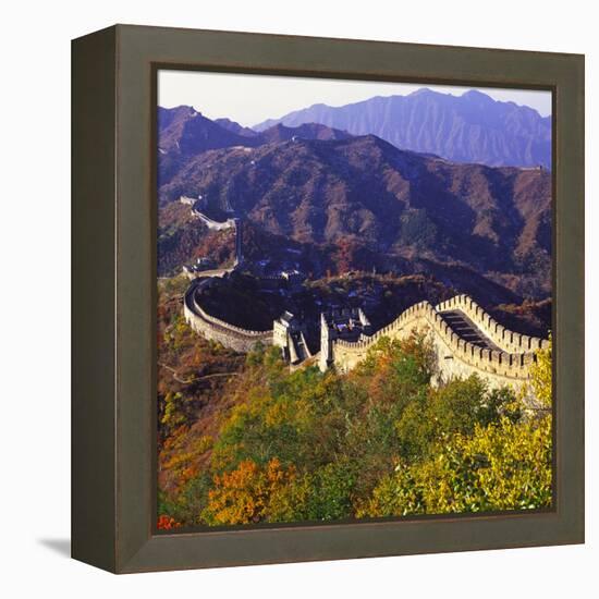 Great Wall Of China Autumn-Charles Bowman-Framed Stretched Canvas