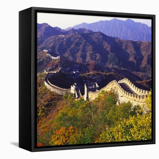 Great Wall Of China Autumn-Charles Bowman-Framed Stretched Canvas