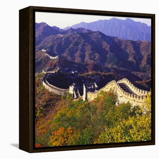 Great Wall Of China Autumn-Charles Bowman-Framed Stretched Canvas