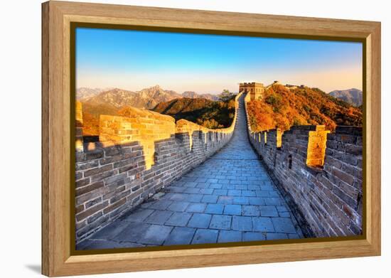 Great Wall of China in Autumn-Liang Zhang-Framed Premier Image Canvas