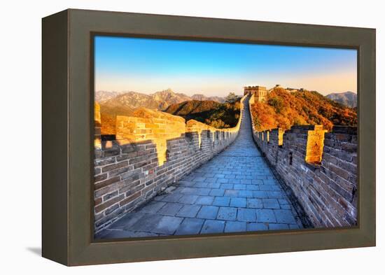 Great Wall of China in Autumn-Liang Zhang-Framed Premier Image Canvas