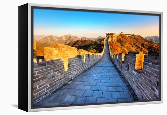 Great Wall of China in Autumn-Liang Zhang-Framed Premier Image Canvas