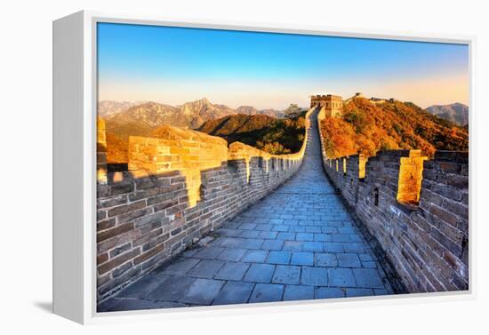 Great Wall of China in Autumn-Liang Zhang-Framed Premier Image Canvas