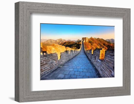 Great Wall of China in Autumn-Liang Zhang-Framed Photographic Print