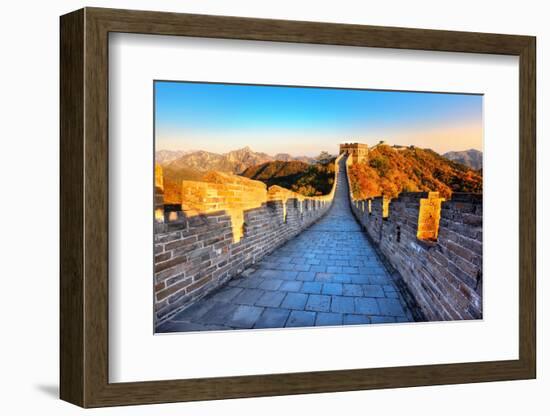 Great Wall of China in Autumn-Liang Zhang-Framed Photographic Print