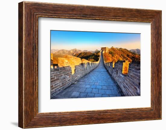 Great Wall of China in Autumn-Liang Zhang-Framed Photographic Print