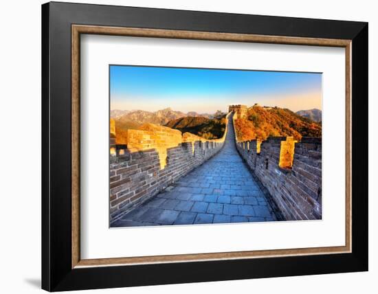 Great Wall of China in Autumn-Liang Zhang-Framed Photographic Print