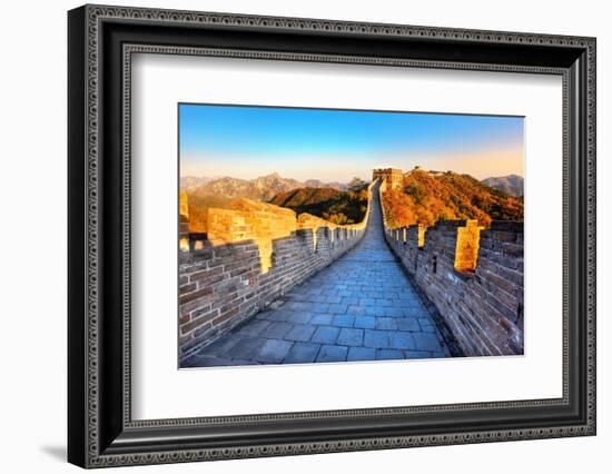 Great Wall of China in Autumn-Liang Zhang-Framed Photographic Print