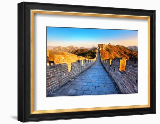 Great Wall of China in Autumn-Liang Zhang-Framed Photographic Print