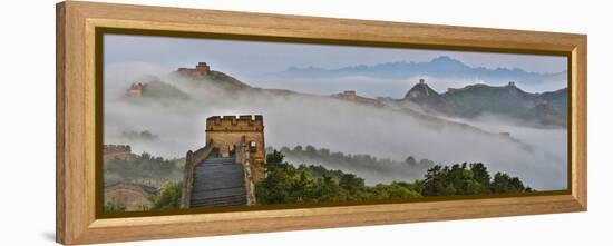 Great Wall of China on a Foggy Morning. Jinshanling, China-Darrell Gulin-Framed Premier Image Canvas