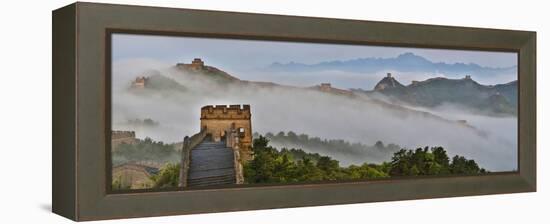 Great Wall of China on a Foggy Morning. Jinshanling, China-Darrell Gulin-Framed Premier Image Canvas