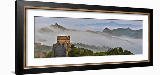 Great Wall of China on a Foggy Morning. Jinshanling, China-Darrell Gulin-Framed Photographic Print