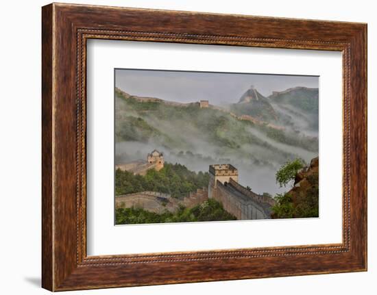 Great Wall of China on a Foggy Morning. Jinshanling, China-Darrell Gulin-Framed Photographic Print