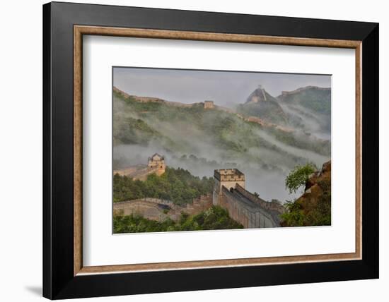 Great Wall of China on a Foggy Morning. Jinshanling, China-Darrell Gulin-Framed Photographic Print