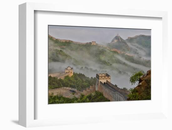 Great Wall of China on a Foggy Morning. Jinshanling, China-Darrell Gulin-Framed Photographic Print