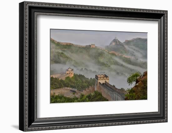 Great Wall of China on a Foggy Morning. Jinshanling, China-Darrell Gulin-Framed Photographic Print