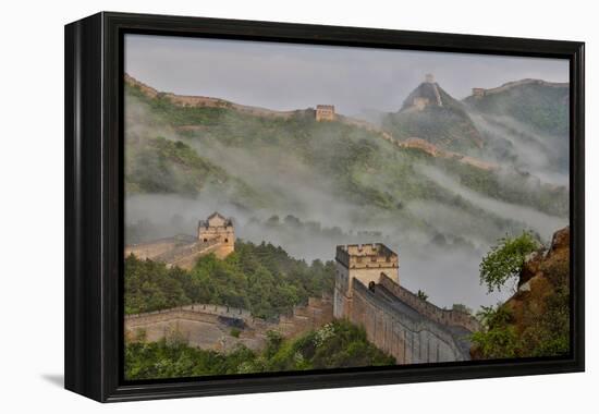 Great Wall of China on a Foggy Morning. Jinshanling, China-Darrell Gulin-Framed Premier Image Canvas