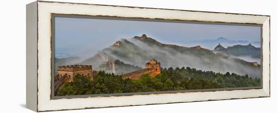 Great Wall of China on a Foggy Morning. Jinshanling, China-Darrell Gulin-Framed Premier Image Canvas