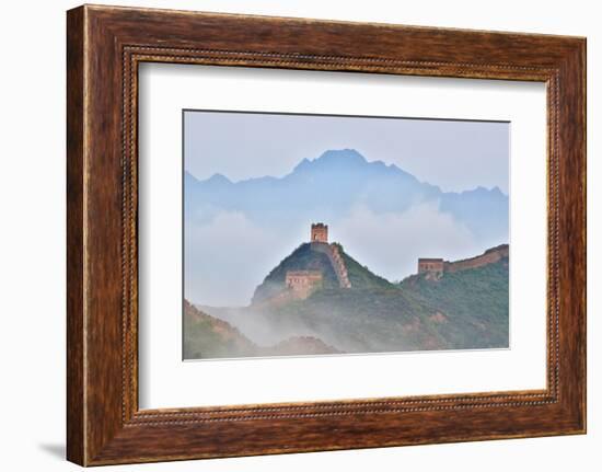 Great Wall of China on a Foggy Morning. Jinshanling, China-Darrell Gulin-Framed Photographic Print