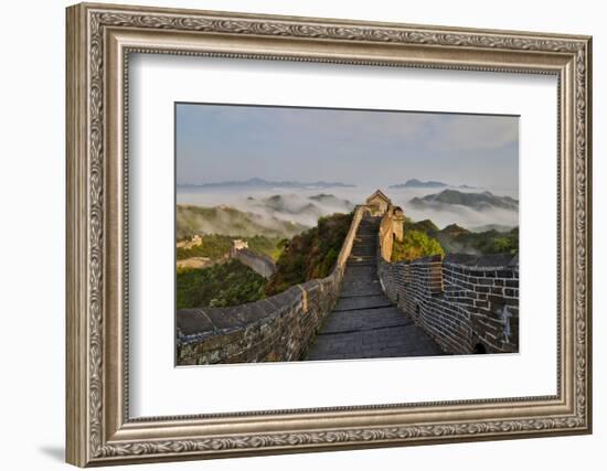 Great Wall of China on a Foggy Morning. Jinshanling, China-Darrell Gulin-Framed Photographic Print