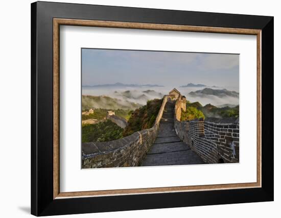 Great Wall of China on a Foggy Morning. Jinshanling, China-Darrell Gulin-Framed Photographic Print