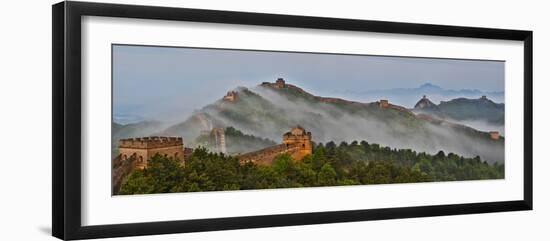 Great Wall of China on a Foggy Morning. Jinshanling, China-Darrell Gulin-Framed Photographic Print