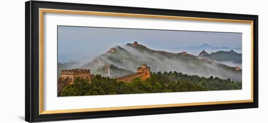 Great Wall of China on a Foggy Morning. Jinshanling, China-Darrell Gulin-Framed Photographic Print