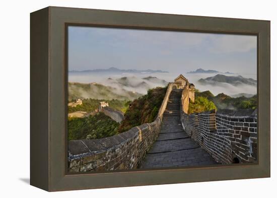 Great Wall of China on a Foggy Morning. Jinshanling, China-Darrell Gulin-Framed Premier Image Canvas