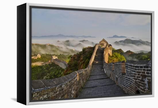 Great Wall of China on a Foggy Morning. Jinshanling, China-Darrell Gulin-Framed Premier Image Canvas