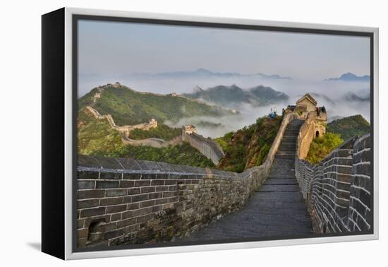 Great Wall of China on a Foggy Morning. Jinshanling, China-Darrell Gulin-Framed Premier Image Canvas