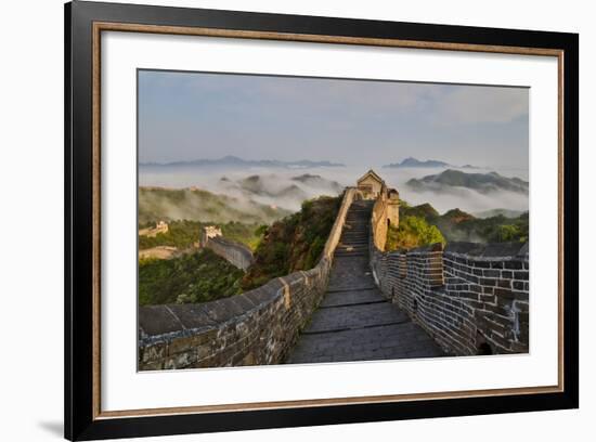 Great Wall of China on a Foggy Morning. Jinshanling, China-Darrell Gulin-Framed Photographic Print