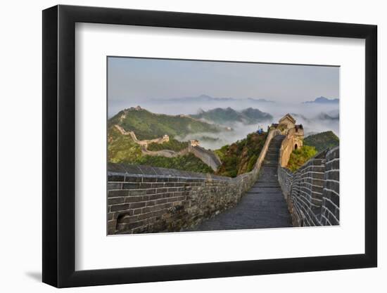 Great Wall of China on a Foggy Morning. Jinshanling, China-Darrell Gulin-Framed Photographic Print