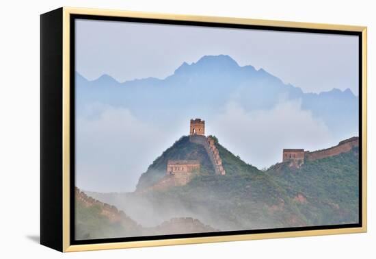 Great Wall of China on a Foggy Morning. Jinshanling, China-Darrell Gulin-Framed Premier Image Canvas