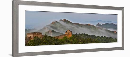 Great Wall of China on a Foggy Morning. Jinshanling, China-Darrell Gulin-Framed Photographic Print