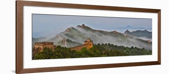 Great Wall of China on a Foggy Morning. Jinshanling, China-Darrell Gulin-Framed Photographic Print