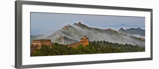 Great Wall of China on a Foggy Morning. Jinshanling, China-Darrell Gulin-Framed Photographic Print