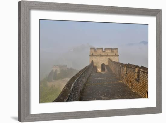 Great Wall of China on a Foggy Morning. Jinshanling, China-Darrell Gulin-Framed Photographic Print