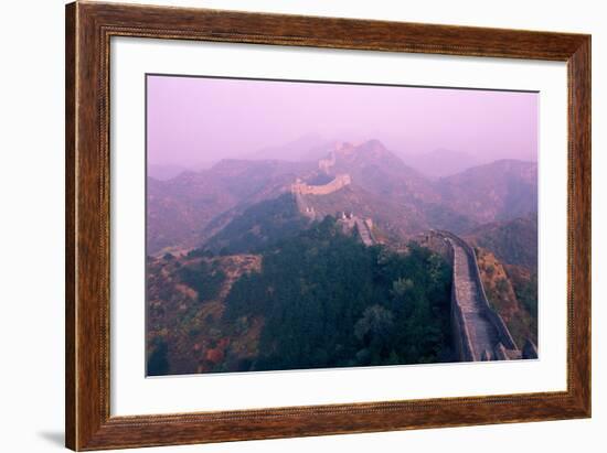 Great Wall of China, UNESCO World Heritage Site, in Mist, Near Beijing, China, Asia-Nancy Brown-Framed Photographic Print