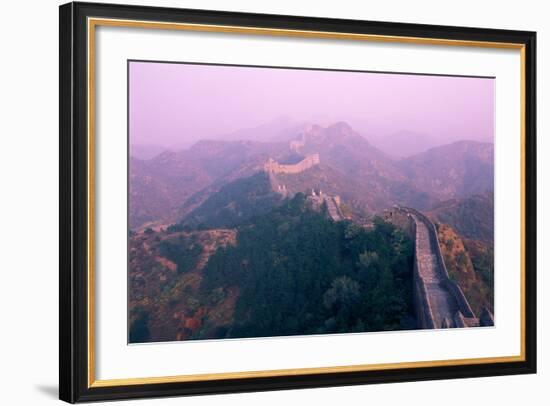 Great Wall of China, UNESCO World Heritage Site, in Mist, Near Beijing, China, Asia-Nancy Brown-Framed Photographic Print