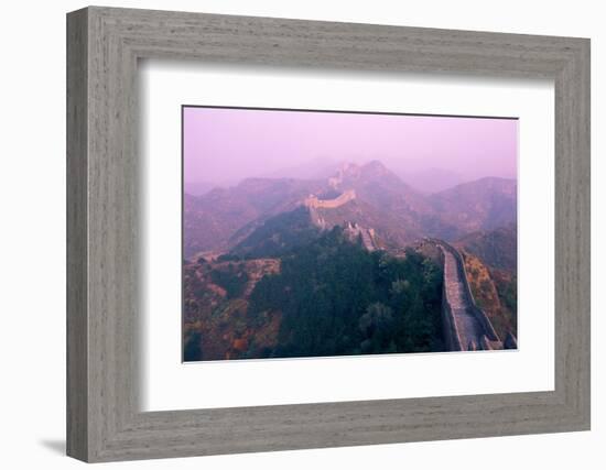 Great Wall of China, UNESCO World Heritage Site, in Mist, Near Beijing, China, Asia-Nancy Brown-Framed Photographic Print