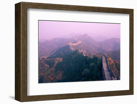 Great Wall of China, UNESCO World Heritage Site, in Mist, Near Beijing, China, Asia-Nancy Brown-Framed Photographic Print