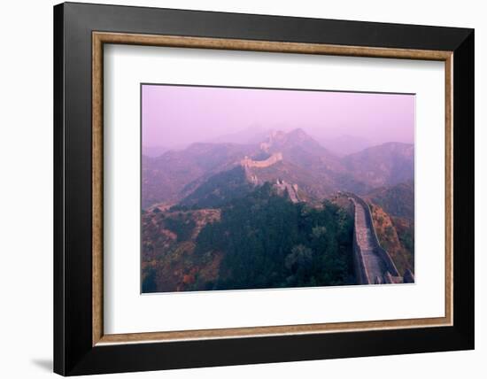 Great Wall of China, UNESCO World Heritage Site, in Mist, Near Beijing, China, Asia-Nancy Brown-Framed Photographic Print