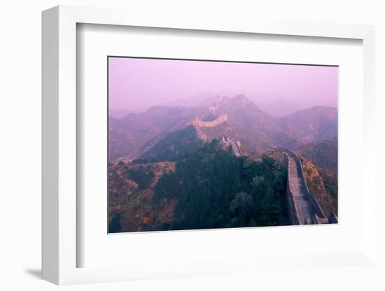 Great Wall of China, UNESCO World Heritage Site, in Mist, Near Beijing, China, Asia-Nancy Brown-Framed Photographic Print