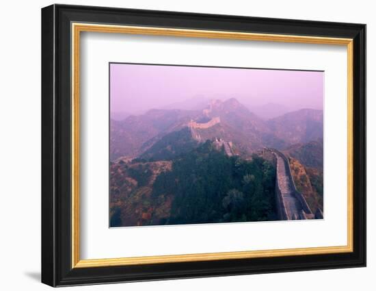 Great Wall of China, UNESCO World Heritage Site, in Mist, Near Beijing, China, Asia-Nancy Brown-Framed Photographic Print